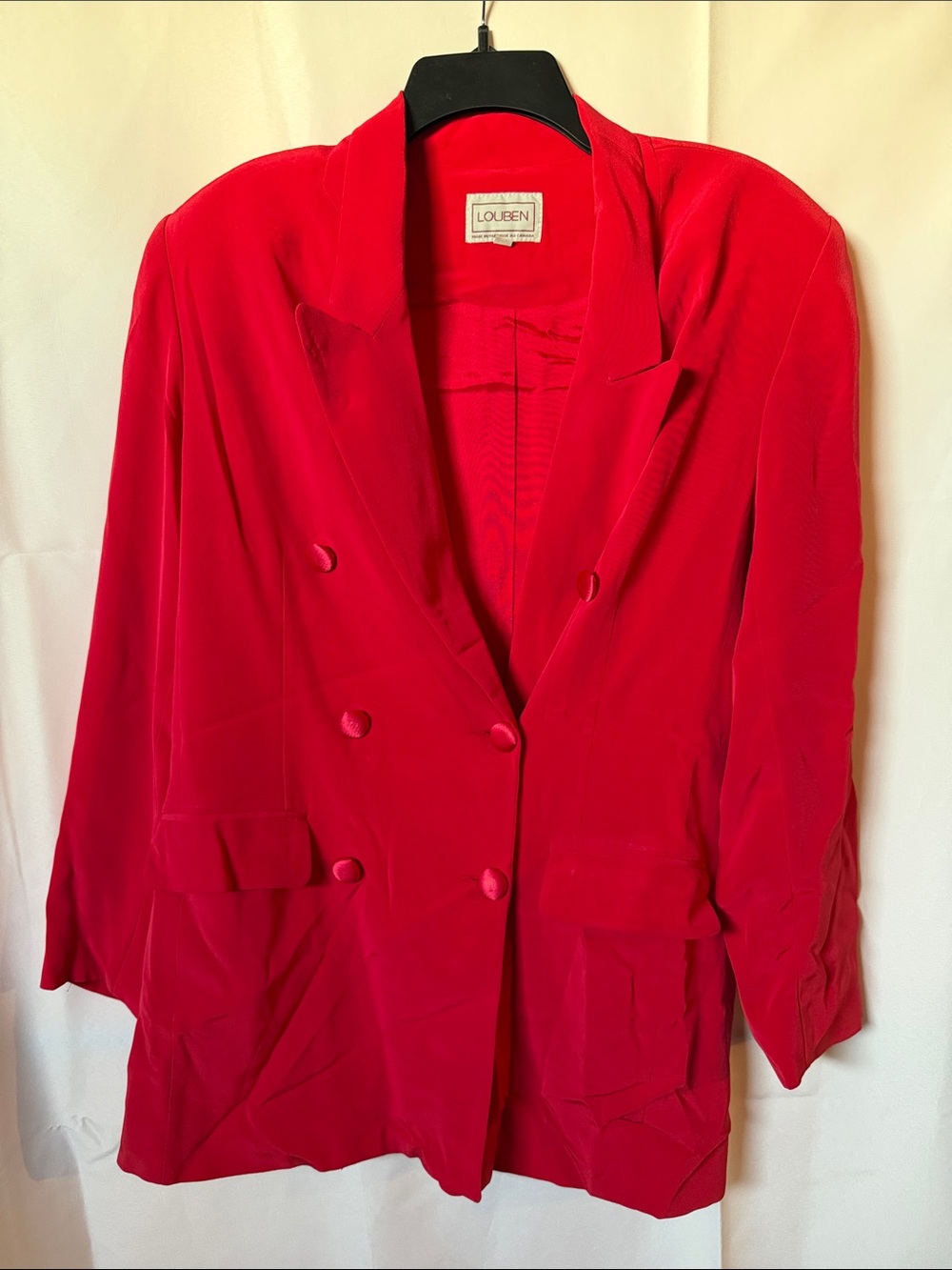 Red Double-Breasted Women's Blazer Jacket